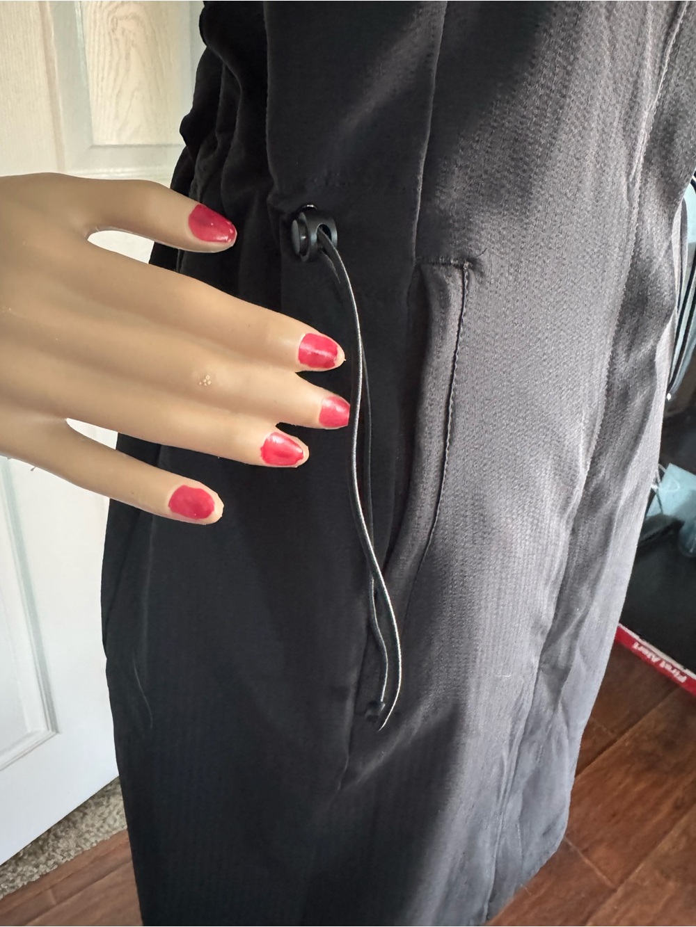 Avalanche Sleeveless Black Shirt Dress with adjustable waist - Picture 4 of 7